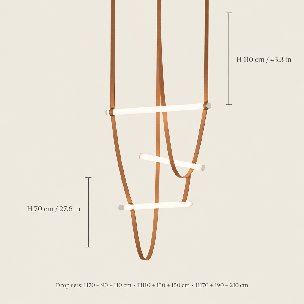 Acton Leather Chandelier dimensions
