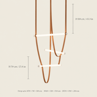 Acton Leather Chandelier dimensions