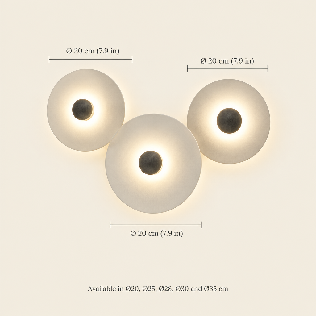 Ashby Halo Disc Wall Light dimensions