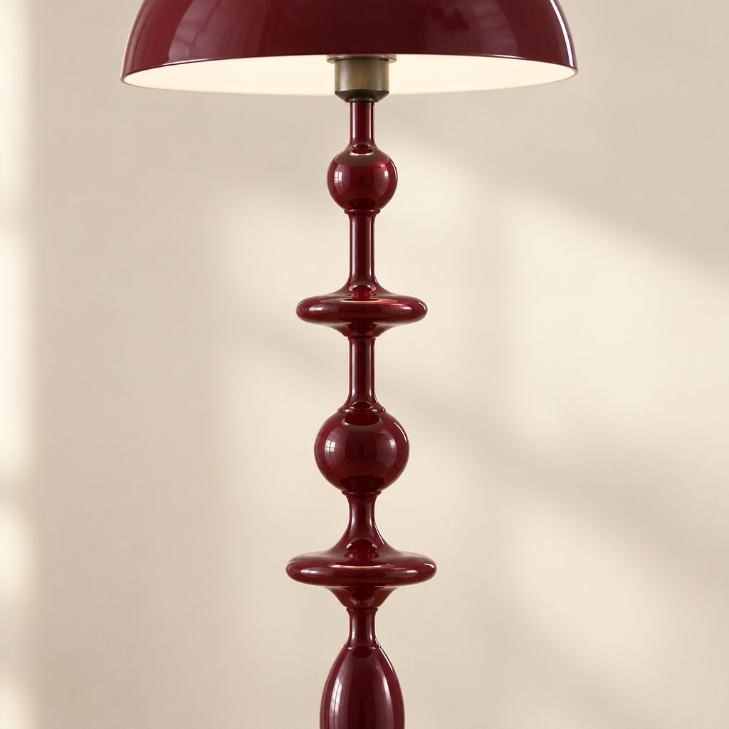 Askew Turned Dome Floor Lamp – close-up of the turned stem detail