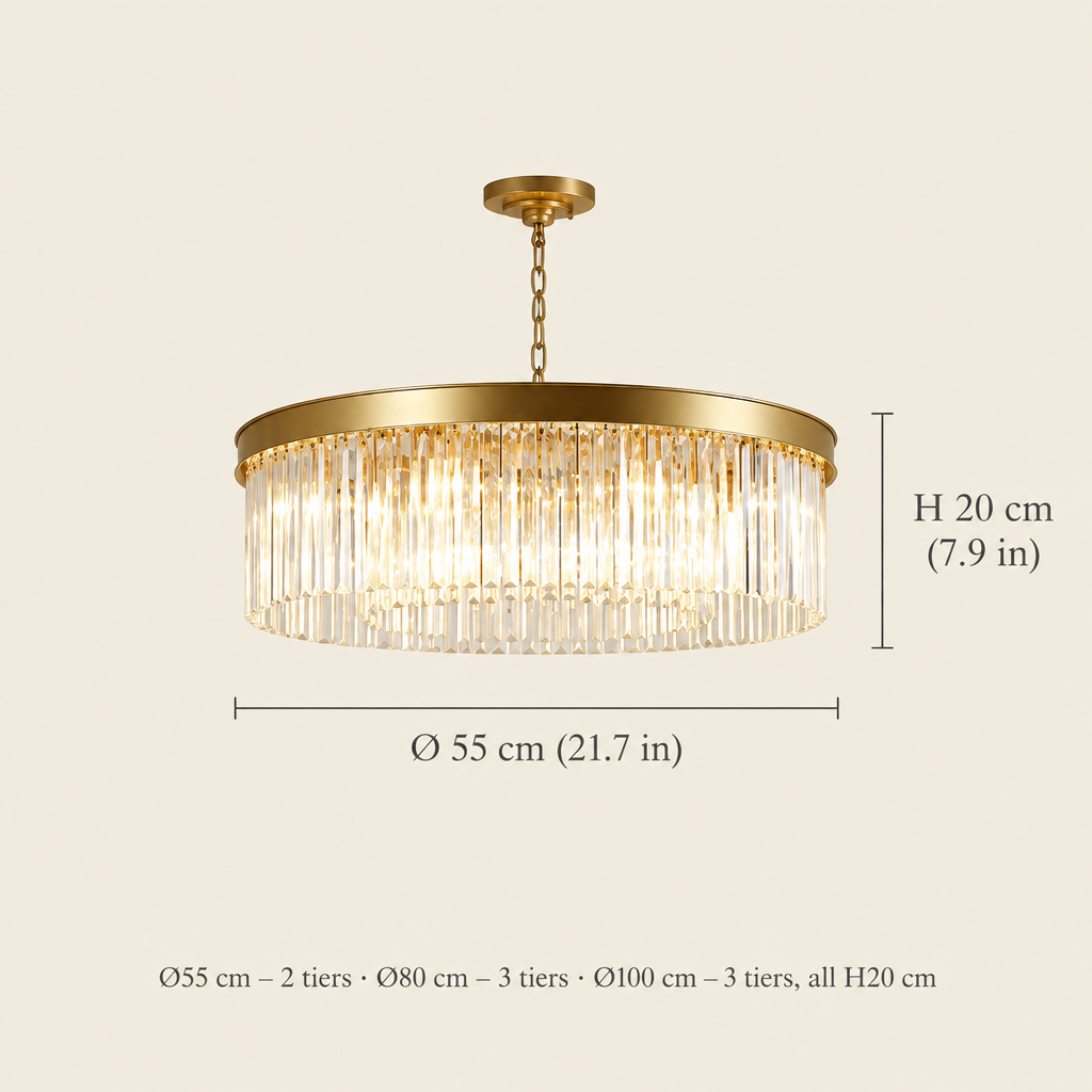 Bampton Crystal Ring Chandelier dimensions