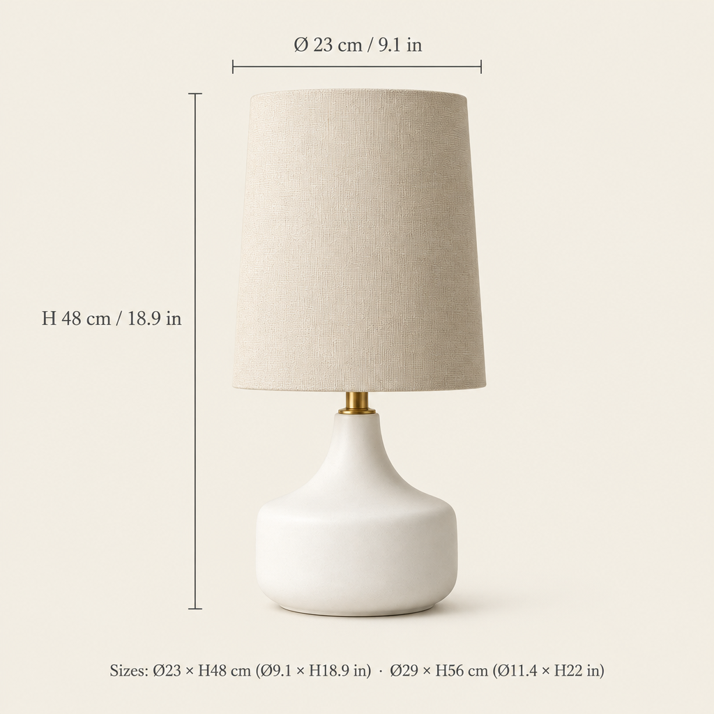 Bembridge Linen-Effect Table Lamp dimensions
