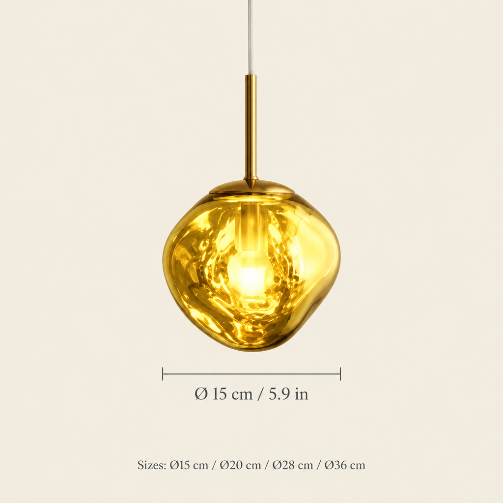 Berwick Molten Glass Pendant Light dimensions