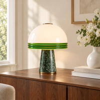 Bilsdale Green Marble Table Lamp – on a sideboard
