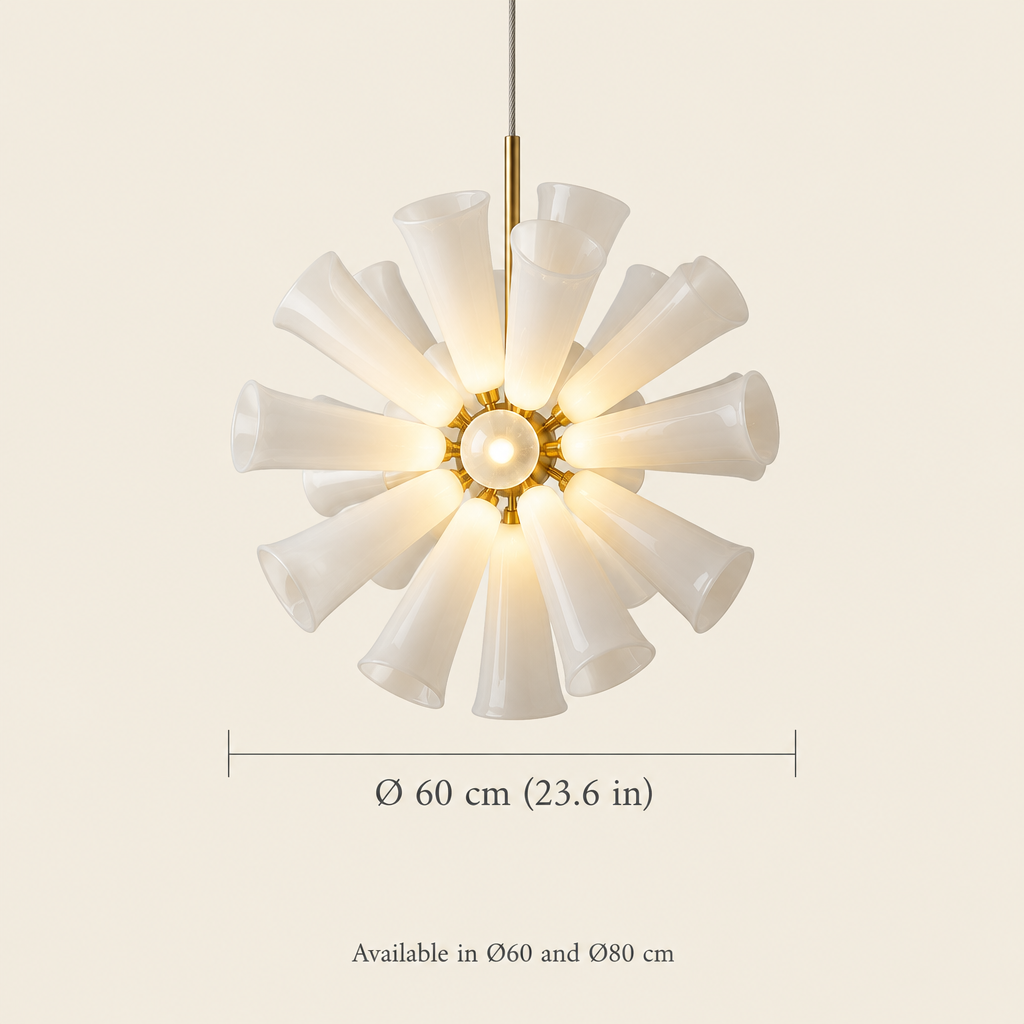 Bisham Glass Petal Sphere Pendant Light dimensions