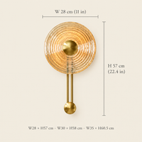Blakeney Amber Ripple Wall Light dimensions