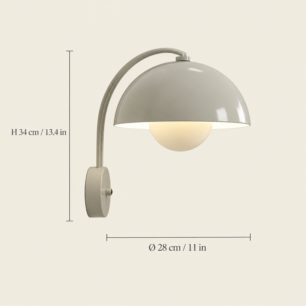 Bolton Double-Dome Wall Light dimensions