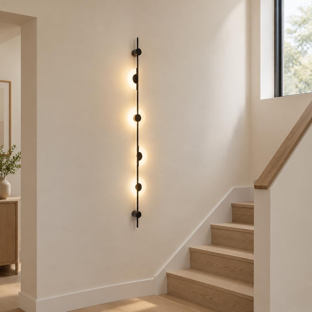 Boscastle Tall Linear Wall Light – in a stairwell