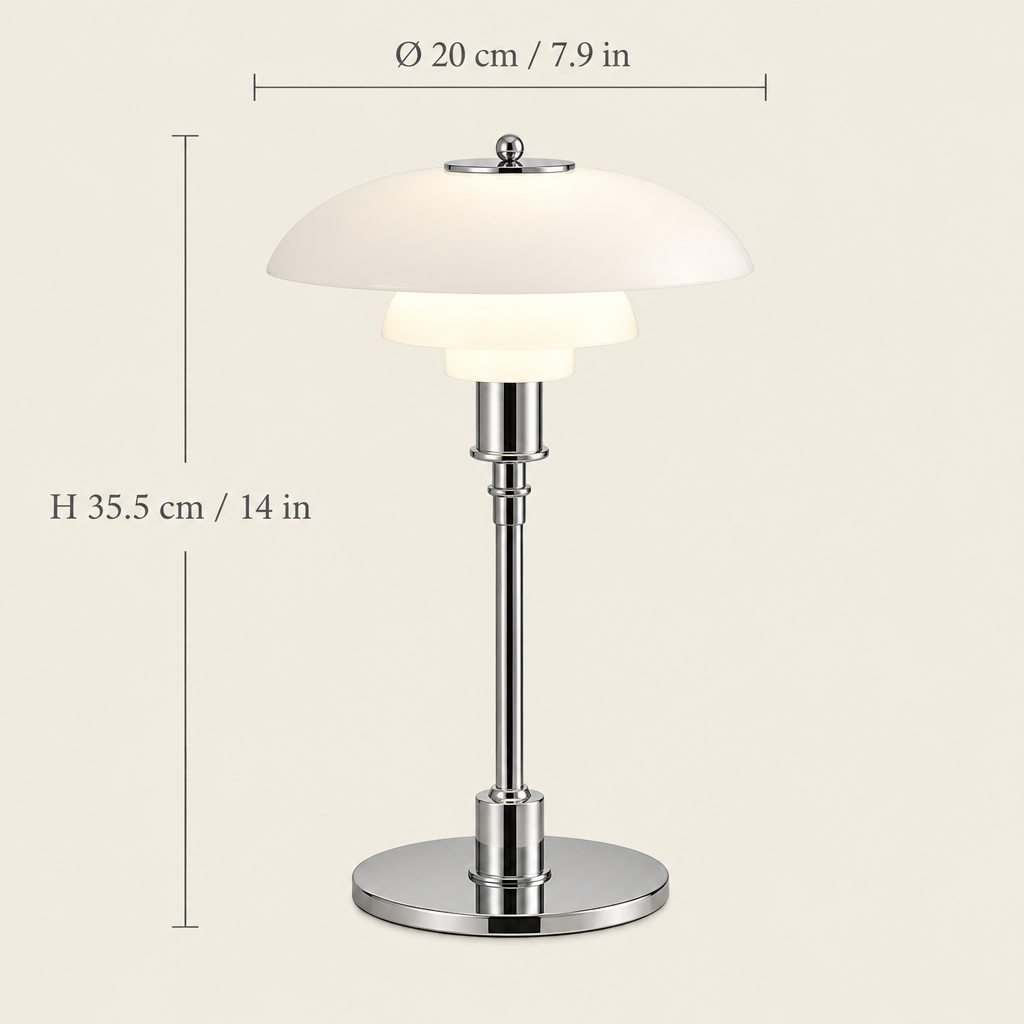 Bourne Opal Glass Table Lamp dimensions