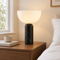 Brancaster Marble Table Lamp – on a bedside table