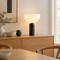 Brancaster Marble Table Lamp – on a dining-room sideboard
