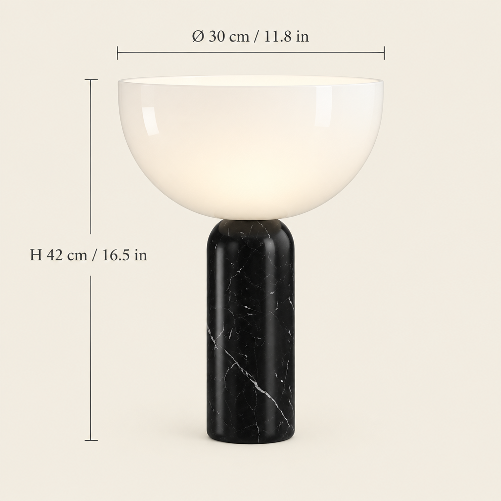 Brancaster Marble Table Lamp dimensions
