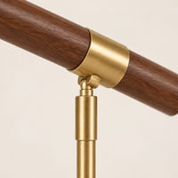 Burley Walnut-Effect Desk Lamp – close-up of the walnut-effect bar and gold joint