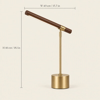 Burley Walnut-Effect Desk Lamp dimensions