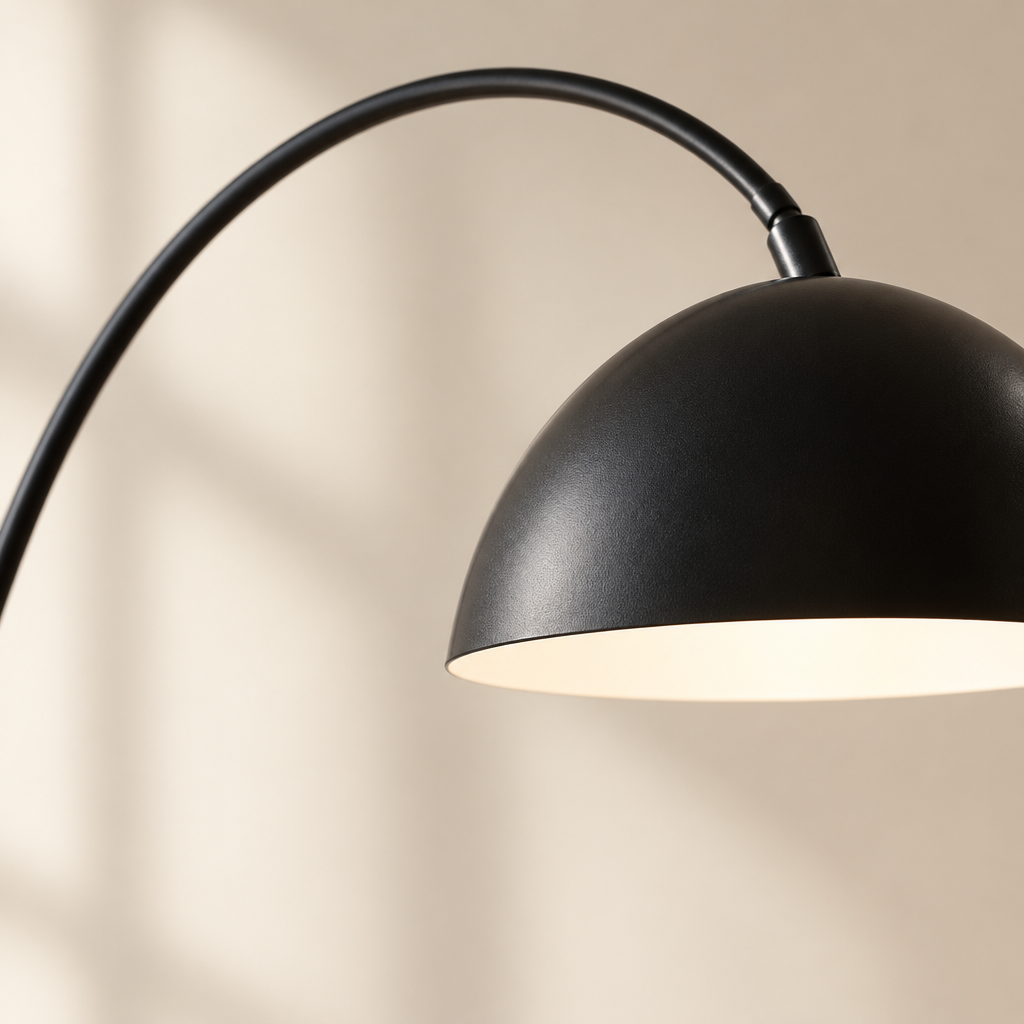 Caldbeck Arc Floor Lamp – close-up of the dome shade