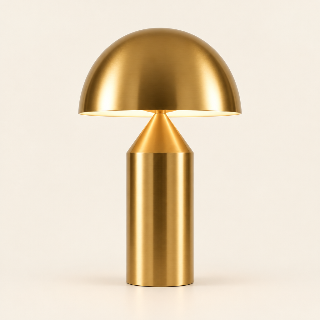 Cherwell Dome Table Lamp – switched on, studio view