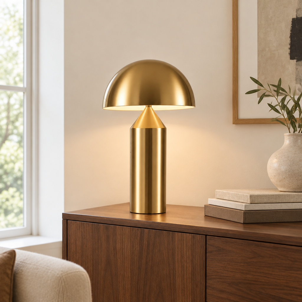 Cherwell Dome Table Lamp – on a walnut sideboard