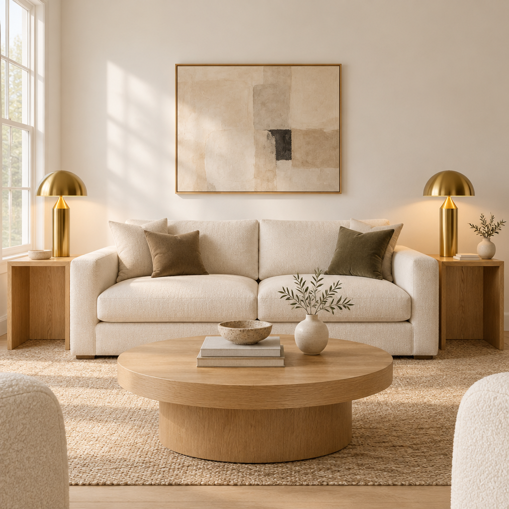 Cherwell Dome Table Lamp – a pair beside a sofa