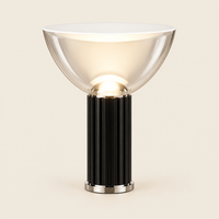 Chew Glass Bowl Table Lamp – studio photo, lit, on a cream background