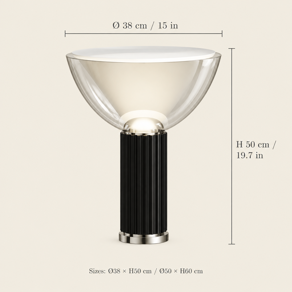 Chew Glass Bowl Table Lamp dimensions