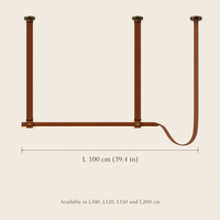 Combe Leather Strap Linear Pendant Light dimensions