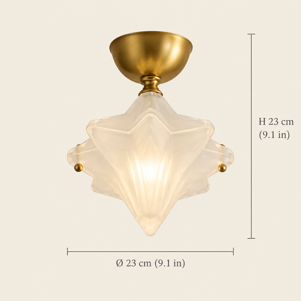 Compton Frosted Star Ceiling Light dimensions