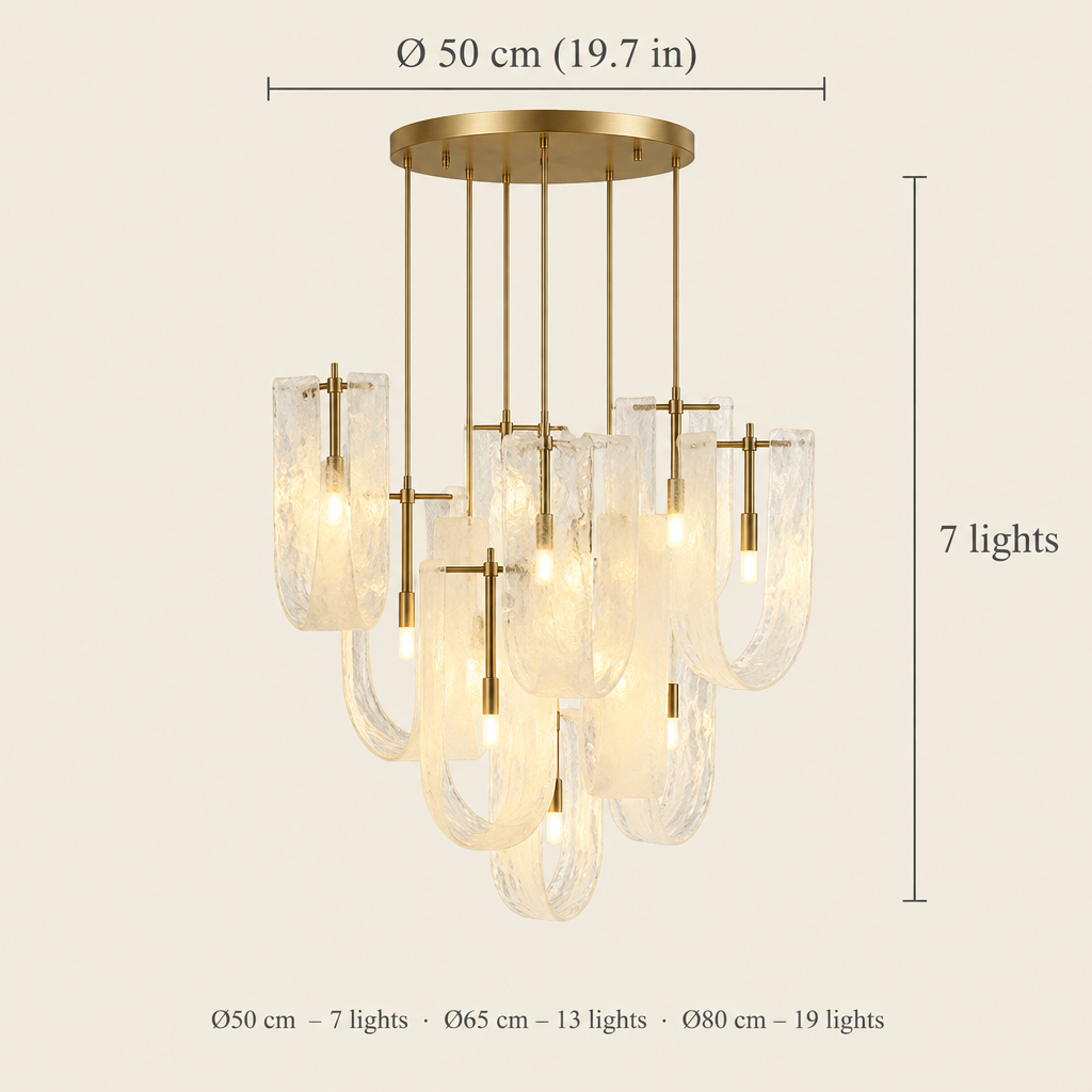 Dorney Cloud Glass Chandelier dimensions