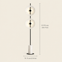 Dunster Twin Disc Floor Lamp dimensions