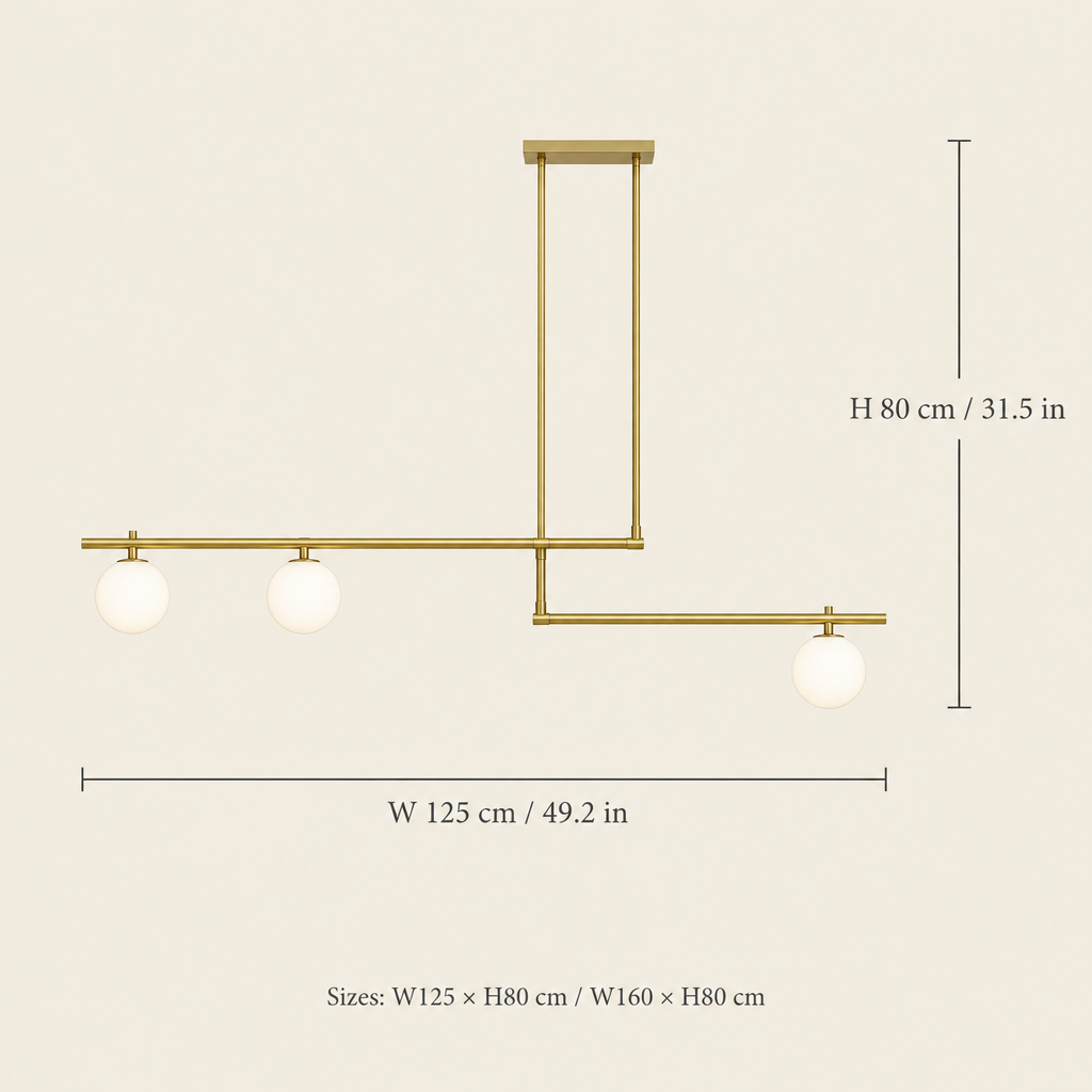 Easton Opal Glass Pendant Light dimensions