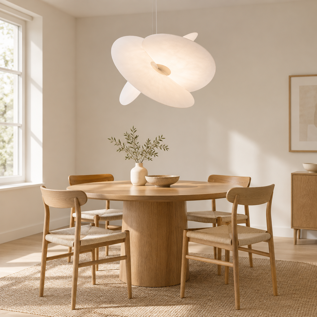 Exmoor Silk Pendant Light – above a dining table