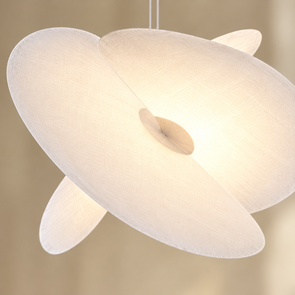 Exmoor Silk Pendant Light – close-up of the silk fabric texture