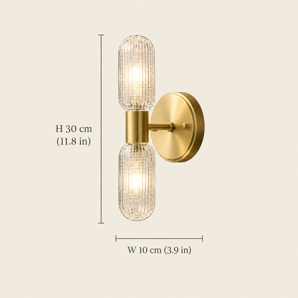 Fenton Ribbed Glass Wall Light dimensions