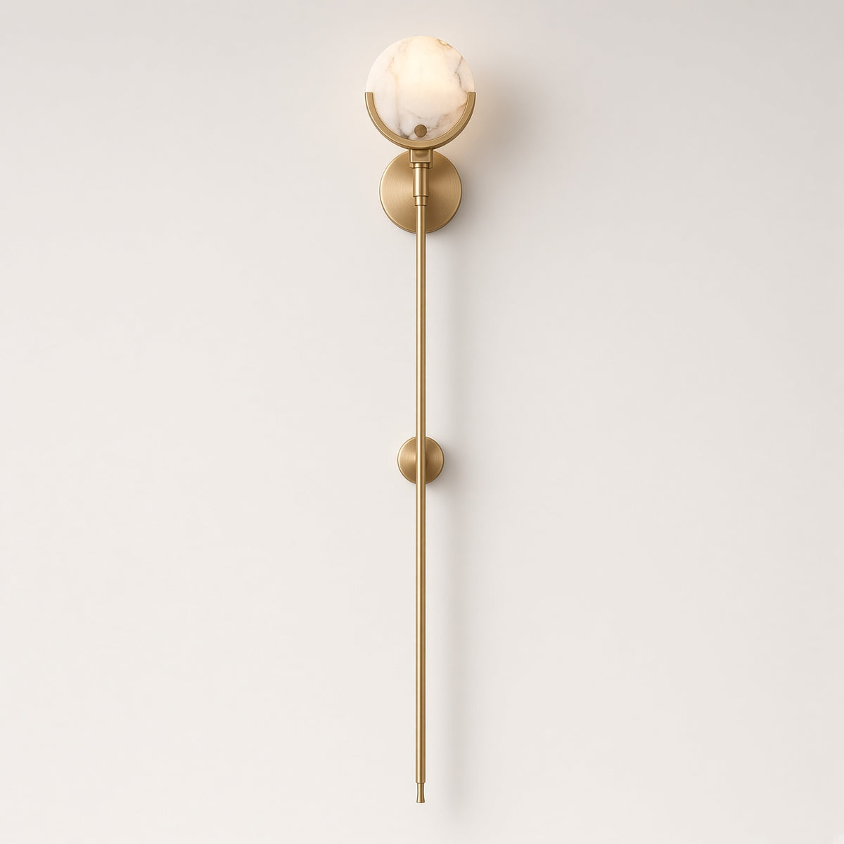 Finchale Alabaster-Effect Wall Light switched off on a plain background