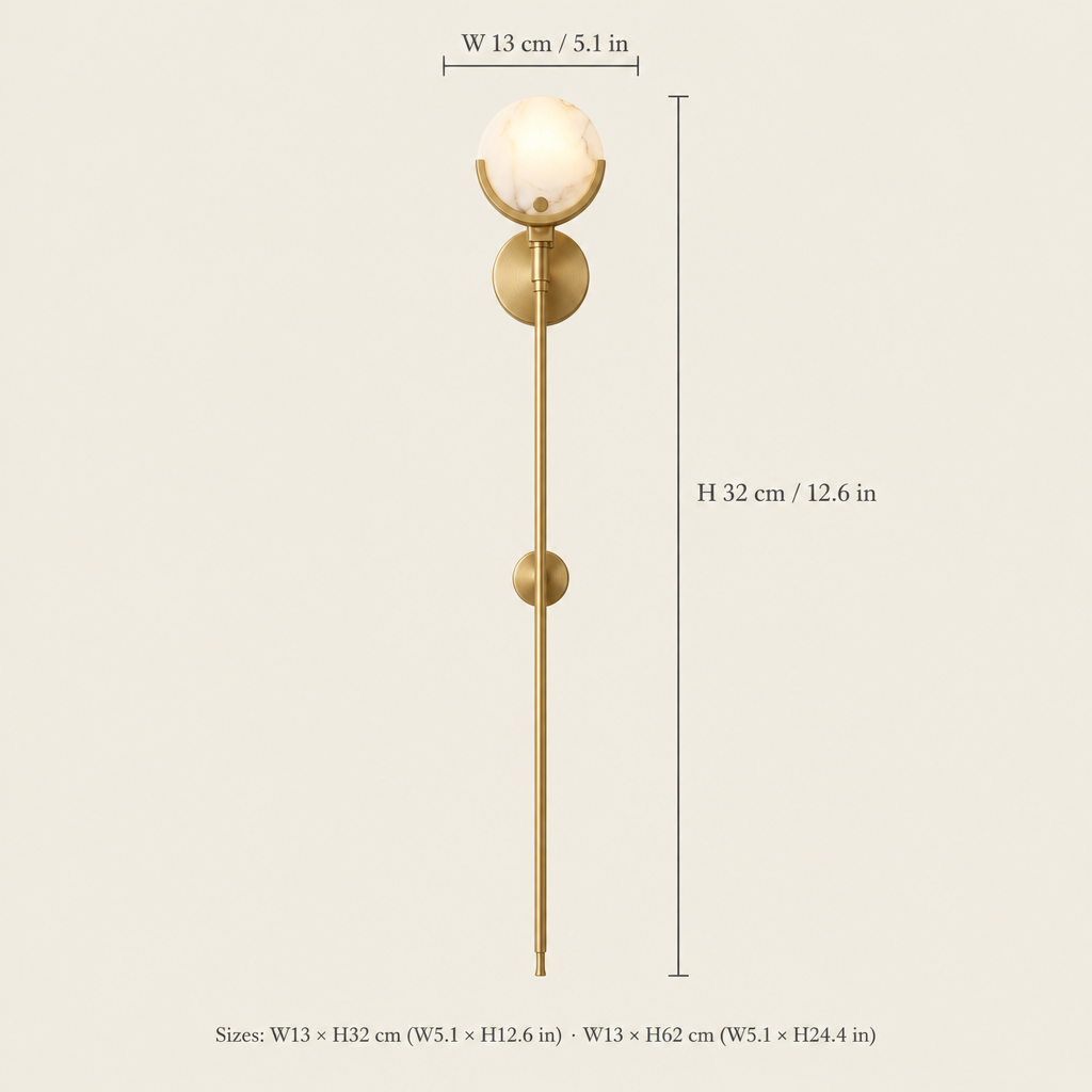 Finchale Alabaster-Effect Wall Light dimensions
