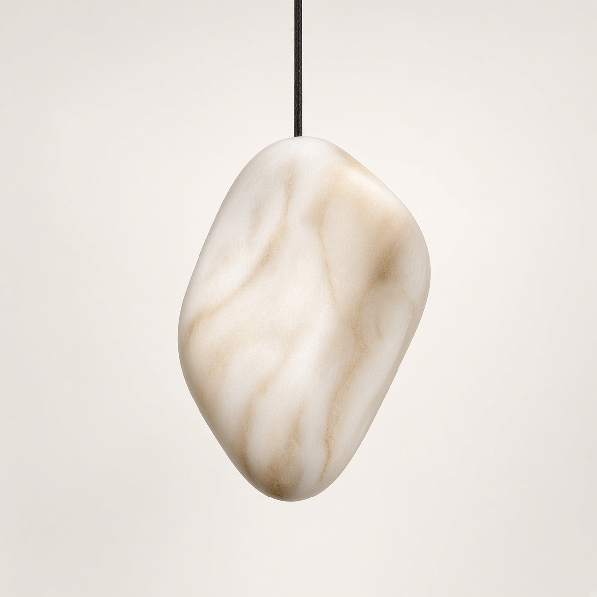 Fowey Cloud Stone Pendant Light switched off on a plain background