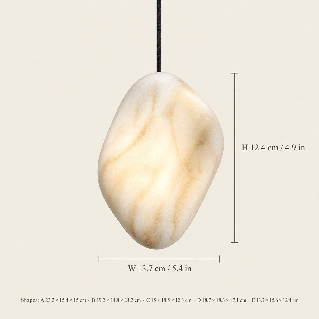 Fowey Cloud Stone Pendant Light dimensions