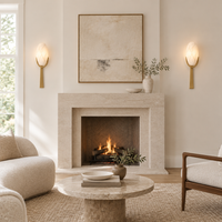 Hambledon Alabaster-Effect Wall Light – either side of a fireplace