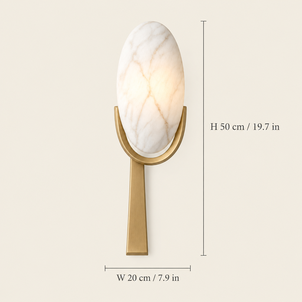 Hambledon Alabaster-Effect Wall Light dimensions