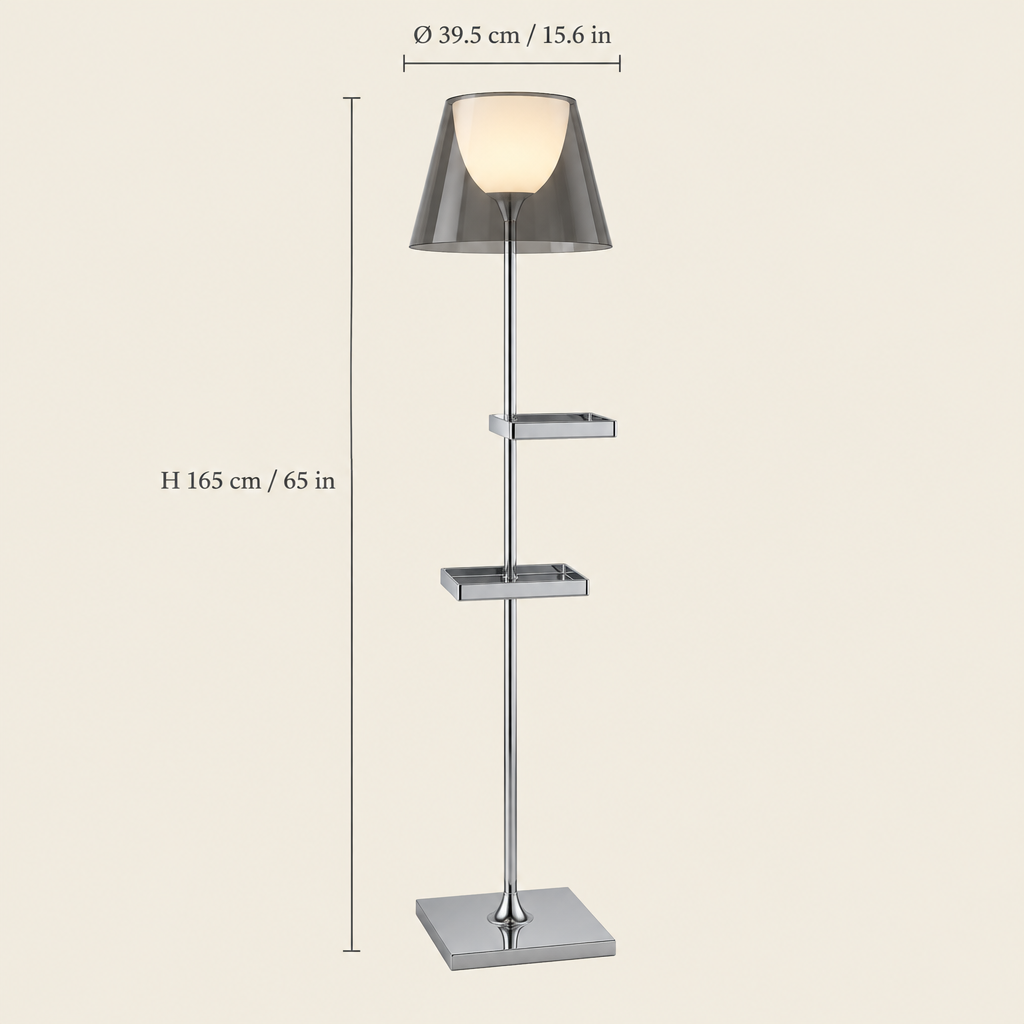 Hanbury Smoked Acrylic Floor Lamp dimensions