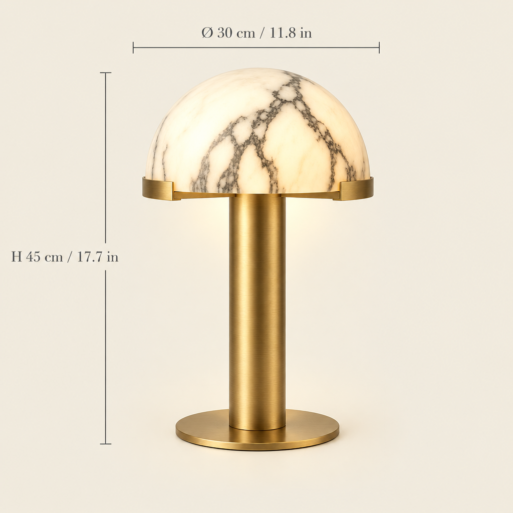 Hawes Alabaster-Effect Table Lamp dimensions