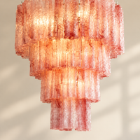 Helford Cloud Glass Chandelier – close-up of the textured glass tubes