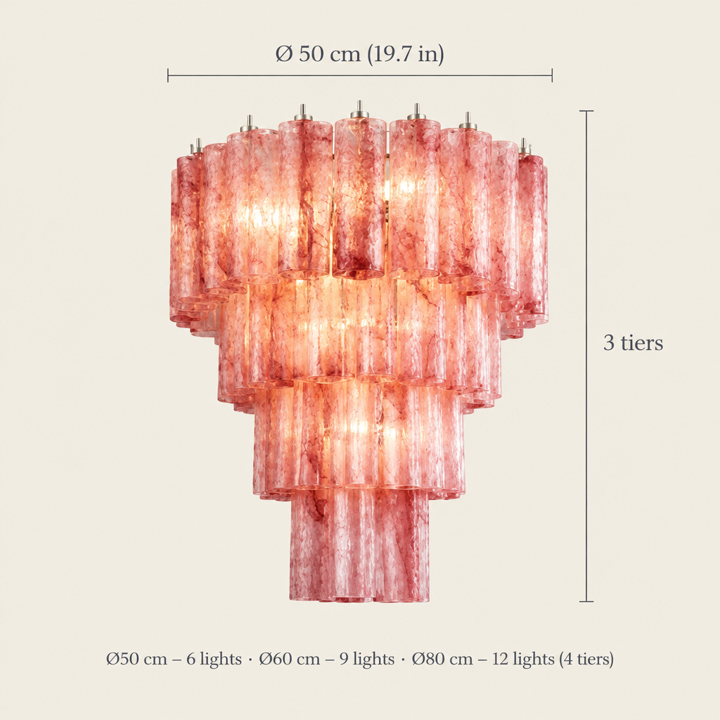 Helford Cloud Glass Chandelier dimensions