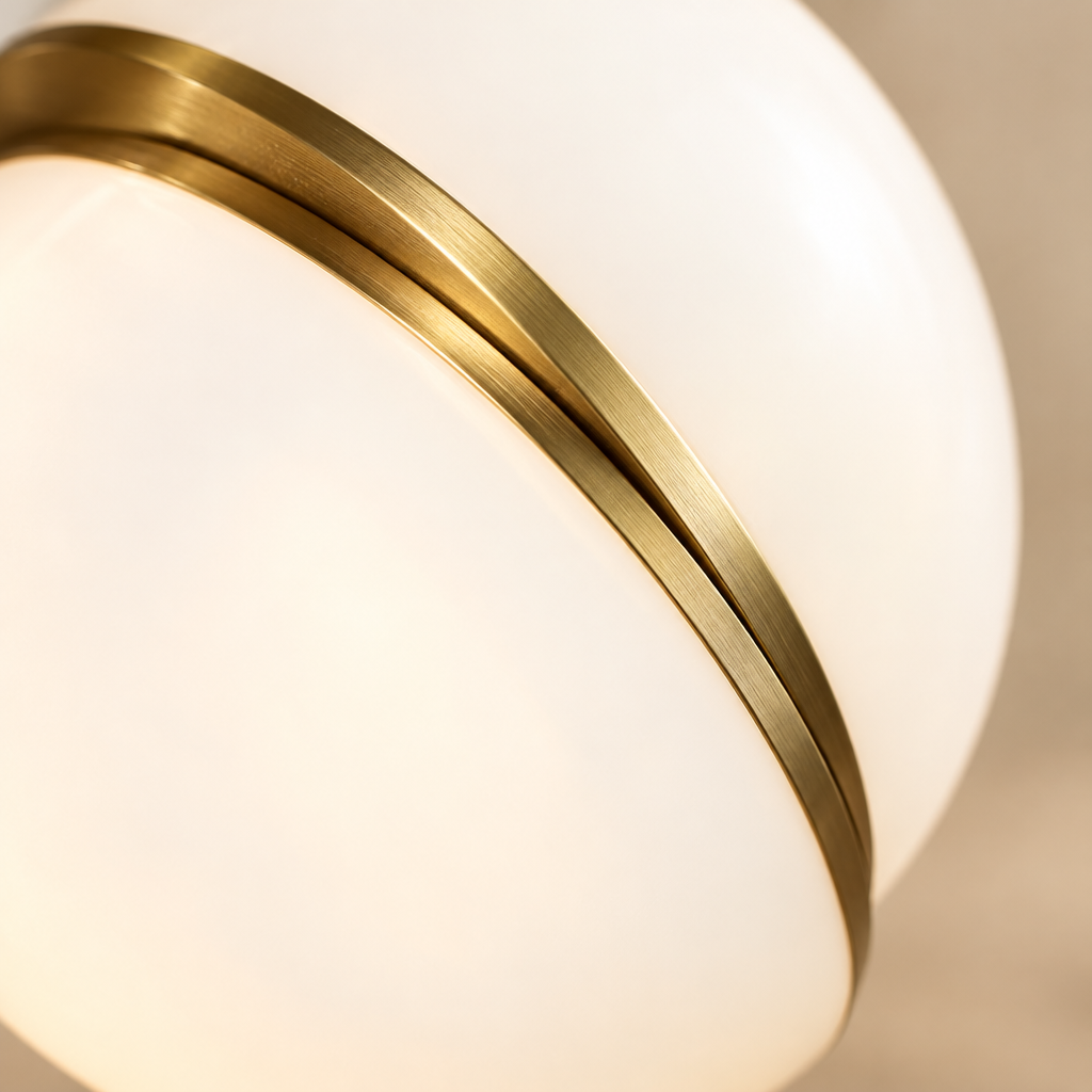 Heston Opal Acrylic Table Lamp – close-up of the crescent band on the opal globe