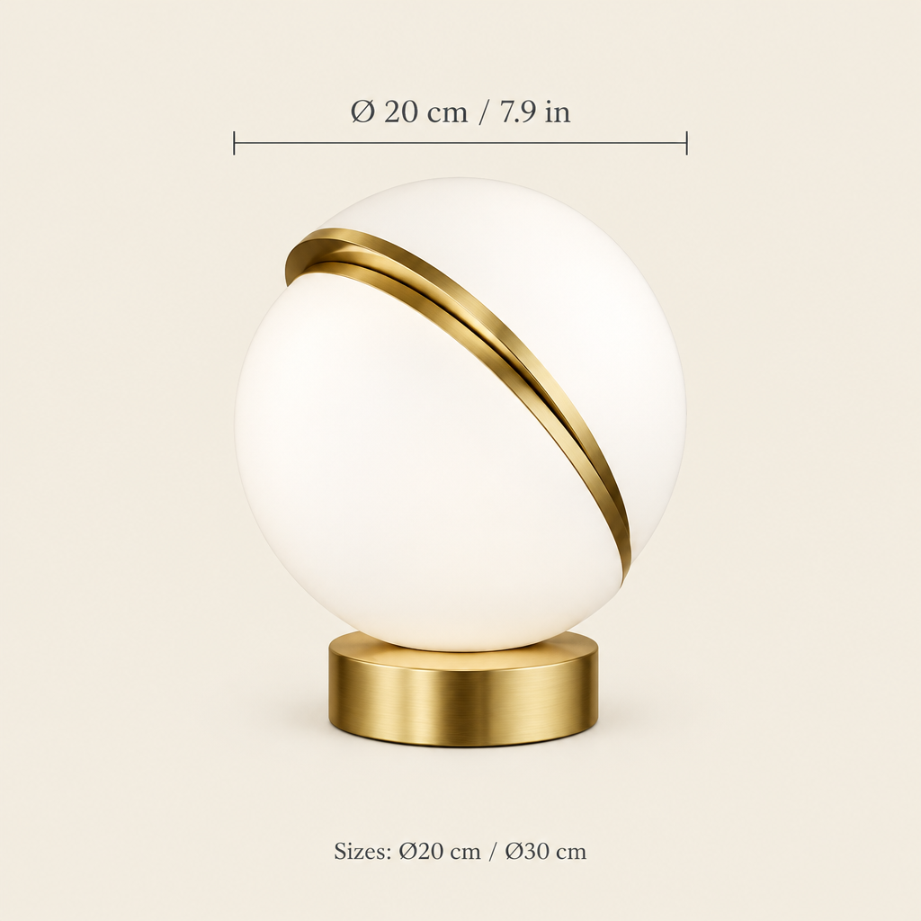 Heston Opal Acrylic Table Lamp dimensions