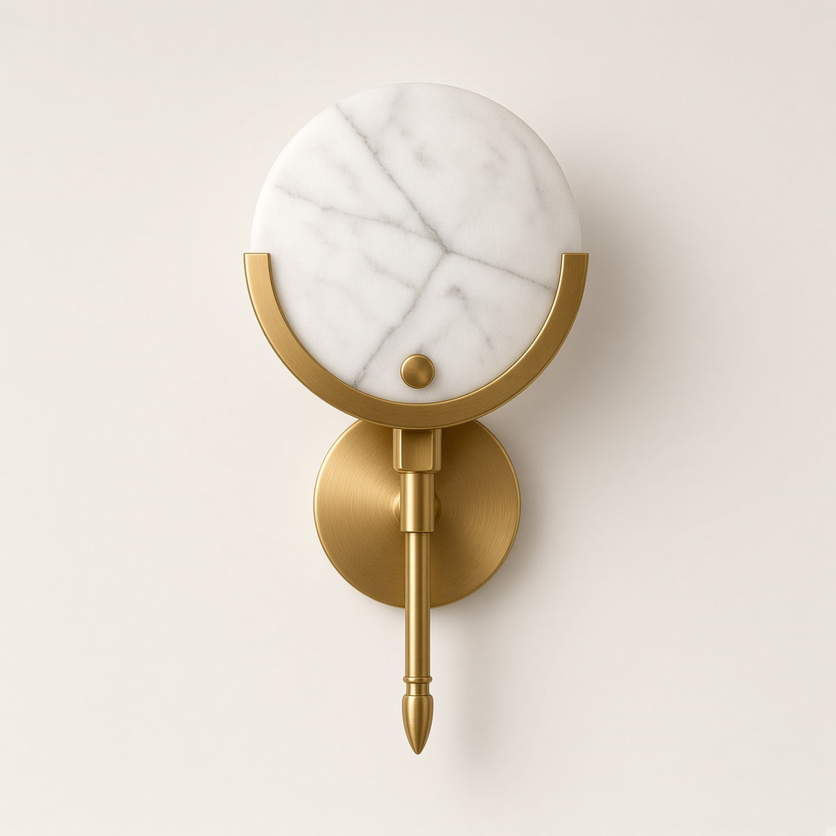 Hexham Marble Wall Light switched off on a plain background