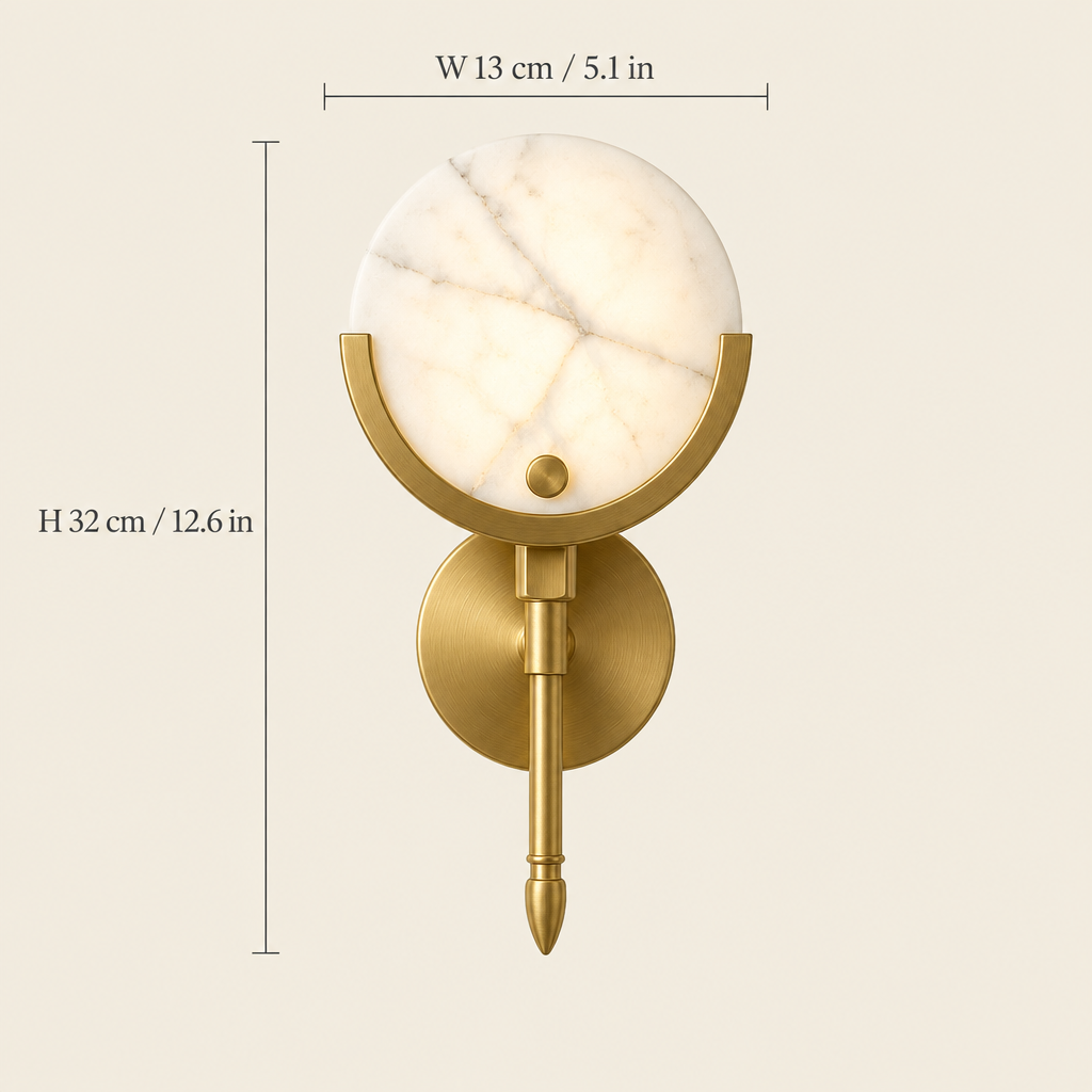 Hexham Marble Wall Light dimensions
