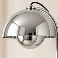 Hinton Chrome Wall Light – close-up of the polished chrome dome