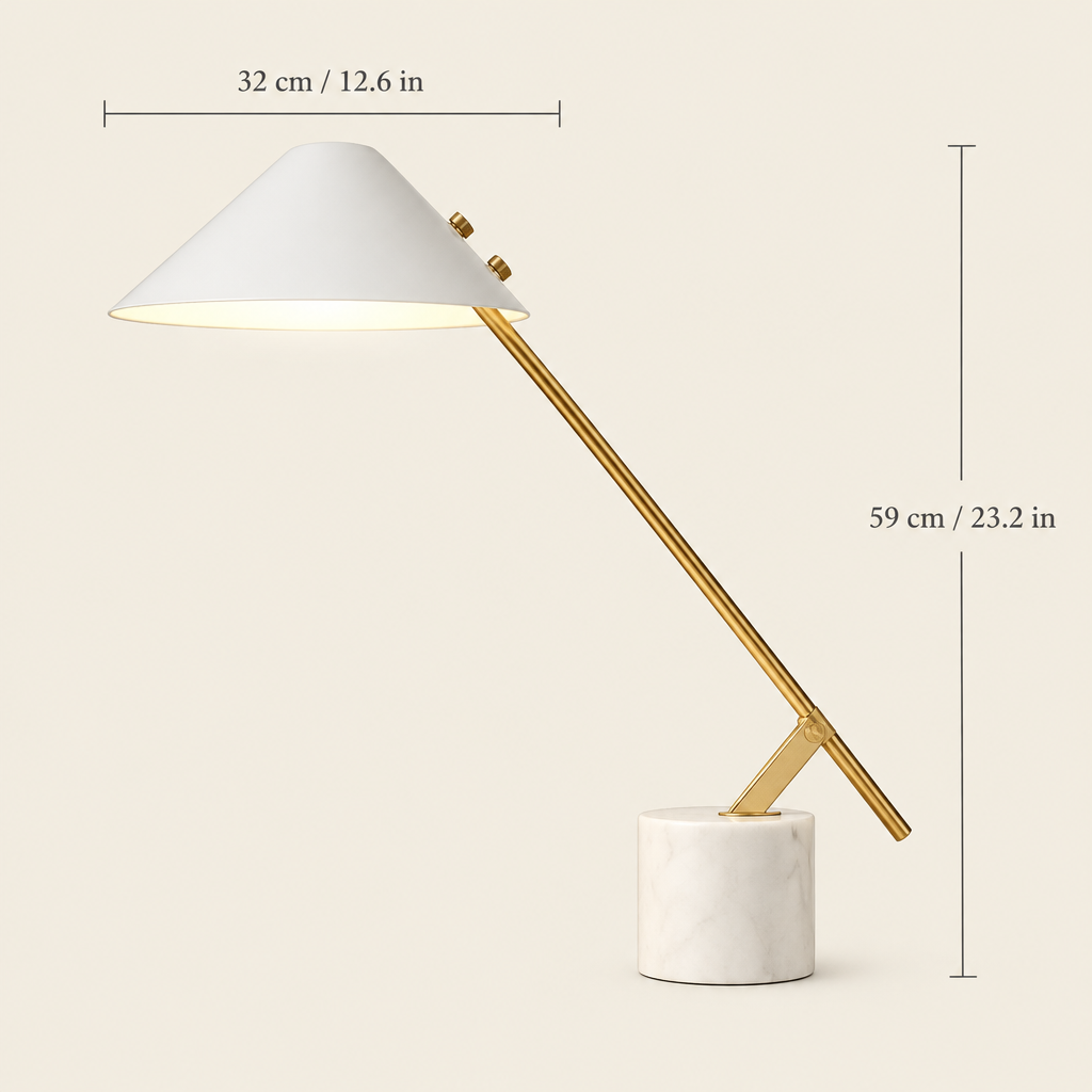 Hurst Marble Desk Lamp dimensions