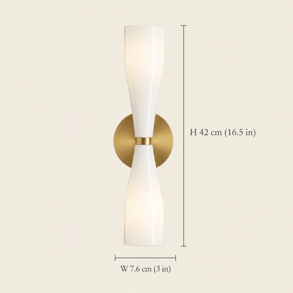Kendal Opal Hourglass Wall Light dimensions