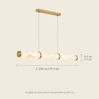Kensal Marble-Effect Linear Pendant Light dimensions